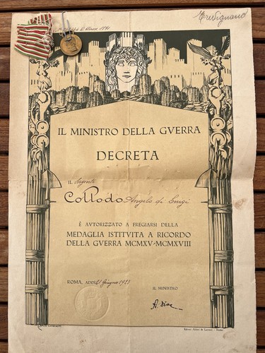 Attestato medaglia ministro - attestato,