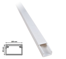 2 mt Canalina per cavi elettrica 100x60 mm in plastica passacavi bianco coprifil