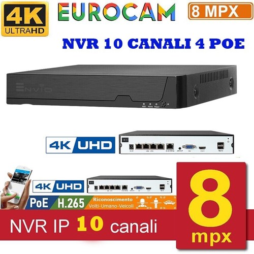 Nvr canali poe 8 mp - nvr, 10