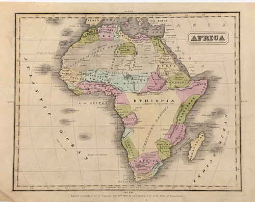 1829 mappa africa originale - 1829,