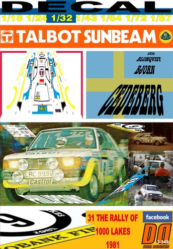 Decal talbot sunbeam - decal,