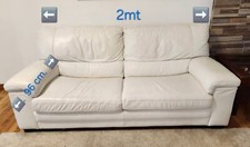 divano letto 3 posti pelle bianca, Shateau d'Ax, largjezza 2mt x profondità 96