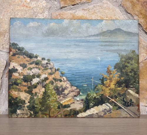 Quadro costiera dipinto a - quadro, -costiera-