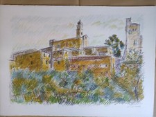 Litografia a colori di Michele Cascella, fine anni '80, prova d'autore, rara