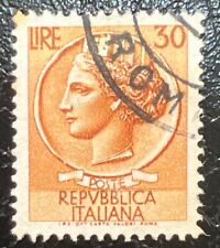 Francobollo Poste Repubblica Italiana 30 Lire - Siracusana rarissimo