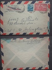 Italia via aerea 1950 100 lire Democratica +15 lire da Caposele per gli USA