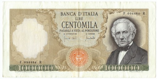100000 lire alessandro manzoni - alessandro,