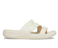 Sandali bassi Crocs donna UK 7 Getaway cinturino beige stucco gomma punta aperta