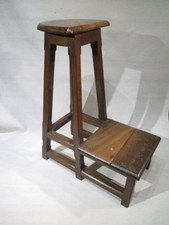 Antique Chanter Stool Oak Wood