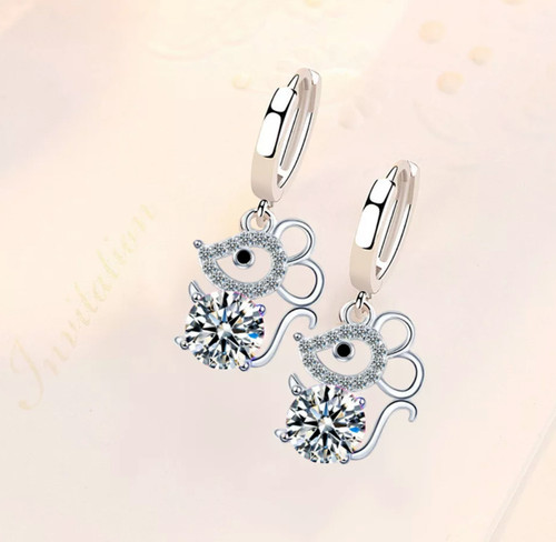 Orecchini creoli topo argento