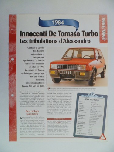 Carte fiche auto innocenti - innocenti, de