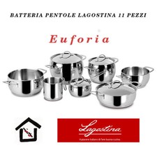 LAGOSTINA BATTERIA EUFORIA 11 PEZZI VETROCERAMICA GAS INDUZIONE ELETTRICA INOX