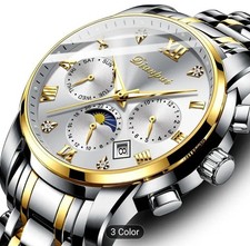 Orologio meccanico automatico da uomo Ruige con fasi lunari, cronografo,...