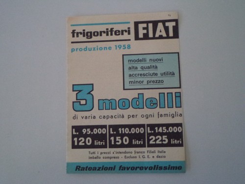 Advertising pubblicità 1958 - advertising,