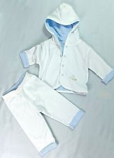 Tutina-pigiamino In 2 pezzi in Pregiatissimo Cotone Rosa o Azzurro da 0 a 9 mesi