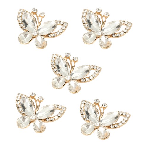 5pcs farfalle con strass - con,