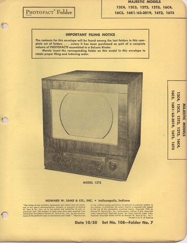 1950 majestic 12c4 televisore - majestic,
