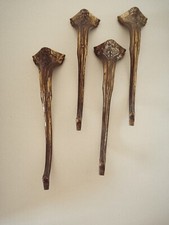 4 Gambe piede in ottone vintage per tavolo tavolino mobili