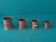 SET DI 4 BOCCALI BOCCALE BICCHIERE DA BIRRA IN RAME VINTAGE. BW94