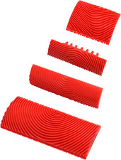 ® 4 Pezzi Strumento Venatura Effetto Legno in Gomma, Rullo per Pittura a Struttu