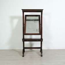 Antica psiche da terra Impero specchiera in legno basculante lombarda metà 800