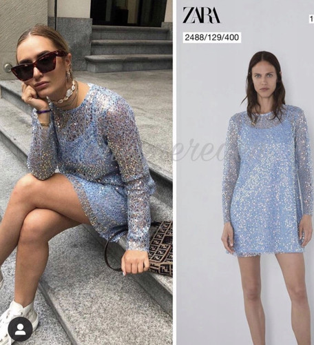 Mini abito zara blu - blu, paillettes