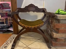 antica sedia di legno noce 