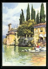 Cartolina artistica Aldo Raimondi: S. Vigilio, Lago di Garda 