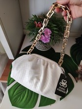 White Faux Leather Clutch