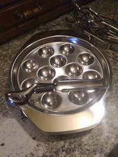 9 Vassoi porta lumache da 12 Alfra Alessi 18/10 Stainless Steel Vintage anni 70