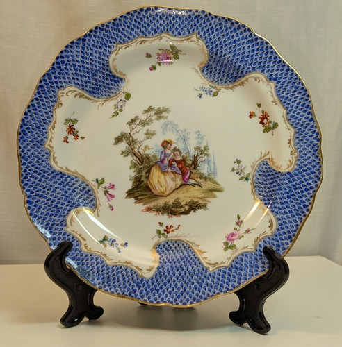 Antico piatto meissen watteau - piatto,