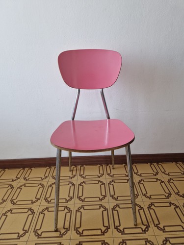 Sedia vintage formica rossa - sedia,