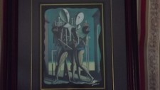 GIORGIO DE CHIRICO, Litografia manichini oro 24k