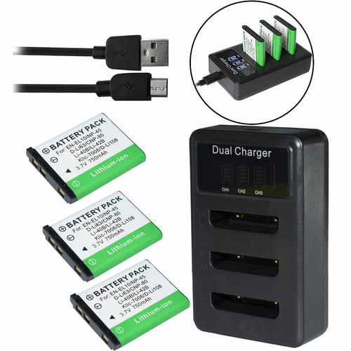 Batterie triplo caricatore - +,