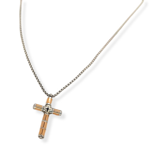 Collana croce uomo acciaio - collana,