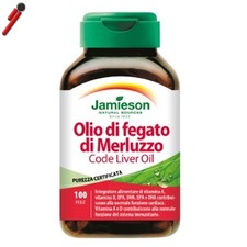 Jamieson  Olio di Fegato di Merluzzo - 100 Perle Ricco Di Omega-3 e Vitamine