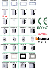 SERIE Compatibile BTICINO FRUTTI MATIX presa SCHUKO deviatore pulsante placca