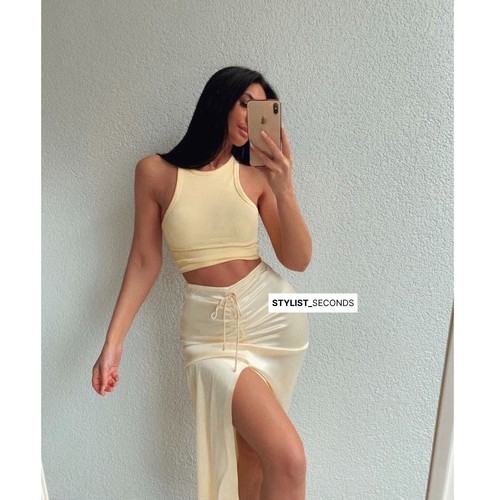 Gonna midi zara - midi, raso