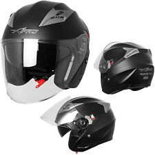 Casco Jet Moto Scooter Omologato ECE 22 Città DOPPIA VISIERA Antigraffio
