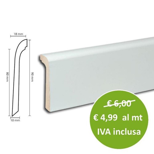 Copri battiscopa mdf - in, bianco
