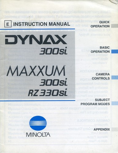 Minolta dynax 300si - 300si, manuale