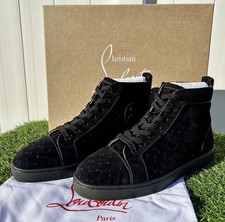 Sneakers alte nuove con etichette Christian Louboutin Louis Orlato scamosciate intrecciate 42 US 9