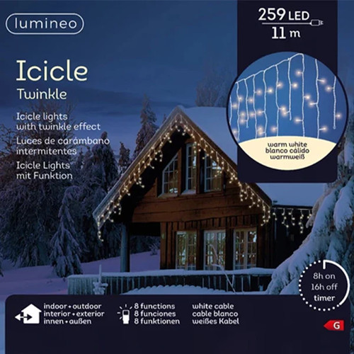 Tenda luminosa 259 led bianco - tenda,