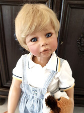 Bambola artistica Maximilian di Monika Levenig, misura 88 cm + certificato, ottima!