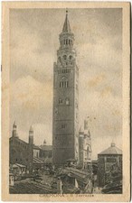 1925 Cremona Il Torrazzo Duomo Battistero Tetti Città Ponte Di Legno FP B/N VG