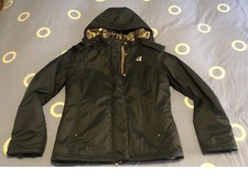 kway donna verde petrolio, imbottito con pelliccia sintetica stampa animalier