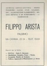 PUBBLICITA' VINTAGE 1949 : FILIPPO ARTISTA, MATERIALE IGIENICO SANITARIO-PALERMO