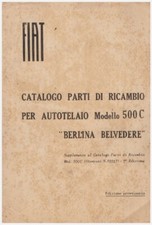 FIAT topolino  CATALOGO PARTI DI RICAMBIO - copy  -500C ed. 1949 !  !