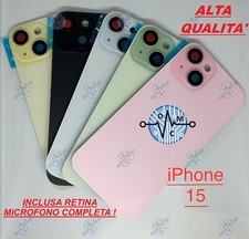 BACK COVER VETRO SCOCCA POSTERIORE IPHONE 15 COMPLETO FRAME RETINA MICROFONO A++