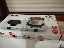 FORNELLO ELETTRICO DOPPIO 2 PIASTRE MM 185-155 POTENZA 1500+1000 WATT